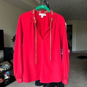Michael Kors chains accent blouse. Gold accents